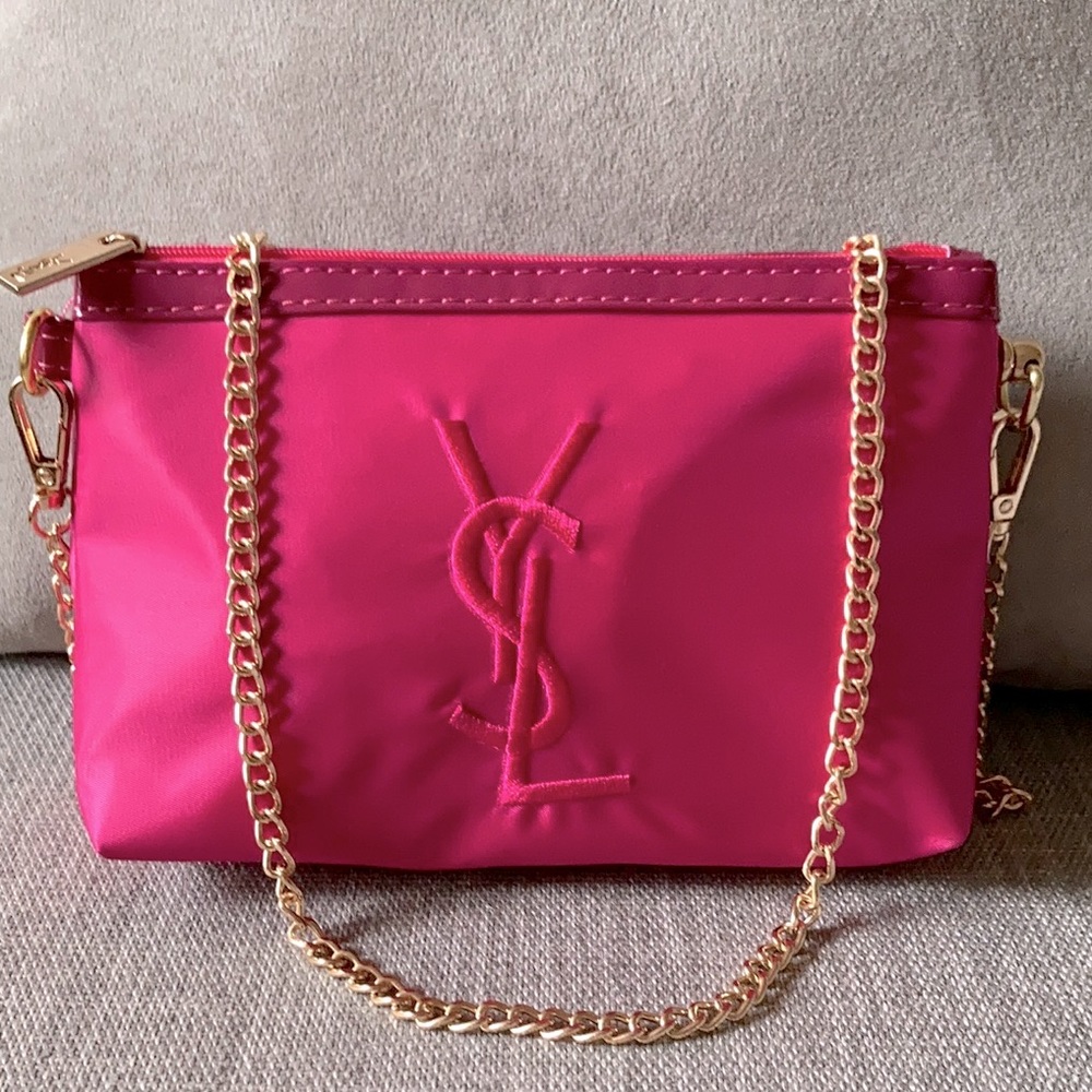 YSL cosmetic pouch to shoulder bag